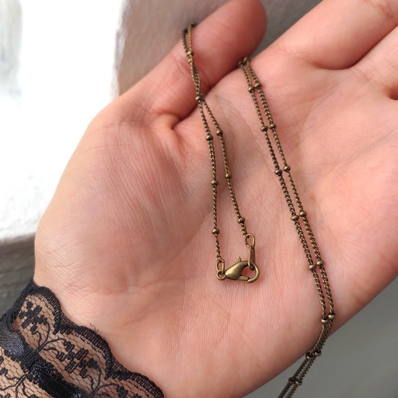 Copper Electroplated Amethyst Point | Antique Brass Chain Necklace - Picture 5 of 6